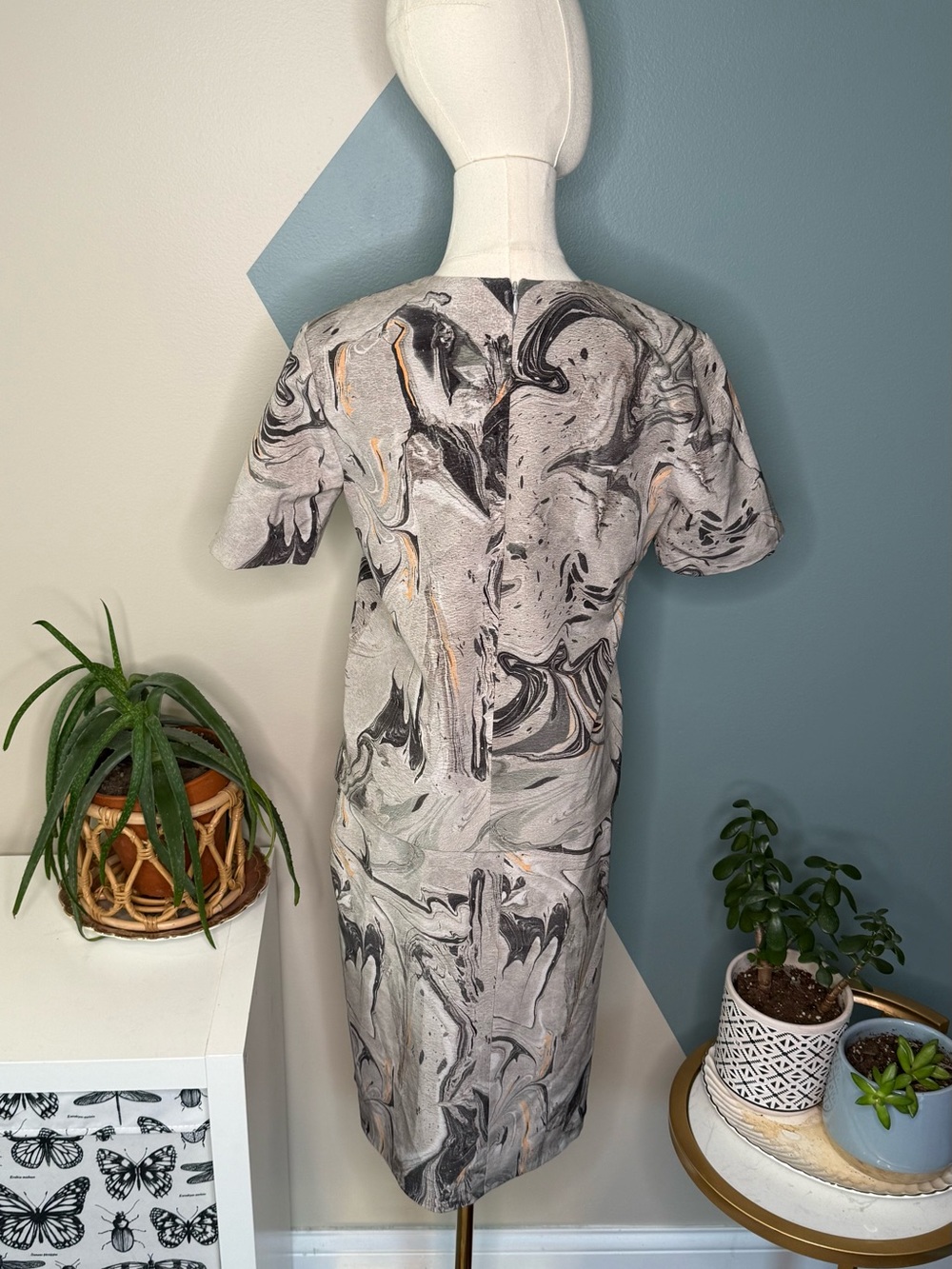 Theory Silk Marble Print Matching Set P 0 Wearable Art Quiet Luxury F08 - Picture 4 of 10